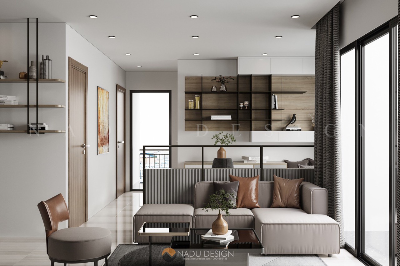 Thiết kế căn hộ Vinhomes Smart City 65m2 tối giản tiện nghi